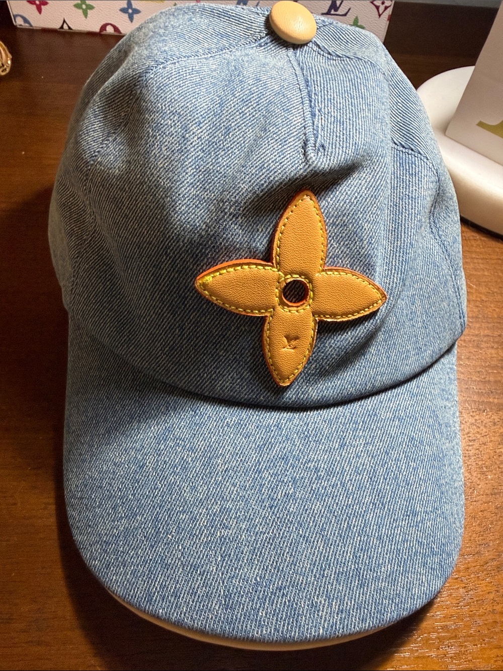 LV Uptown Denim Flower Cap